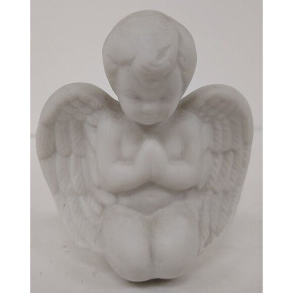 Angel Figurine Ceramic Bisque- Praying Unbranded White - Picture 1 of 6